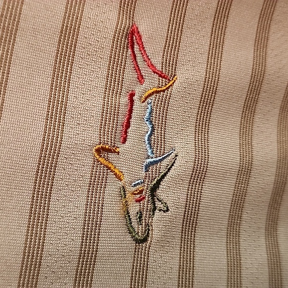 Greg Norman Men's Striped Polo Shirt - Brown - Picture 2 of 10